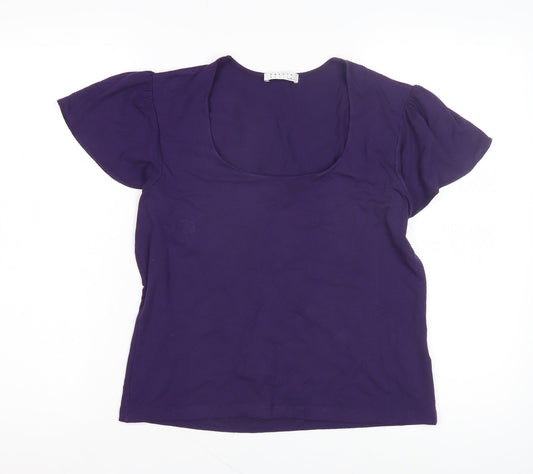 Precis Petite Women's Purple Scoop Neck Top M
