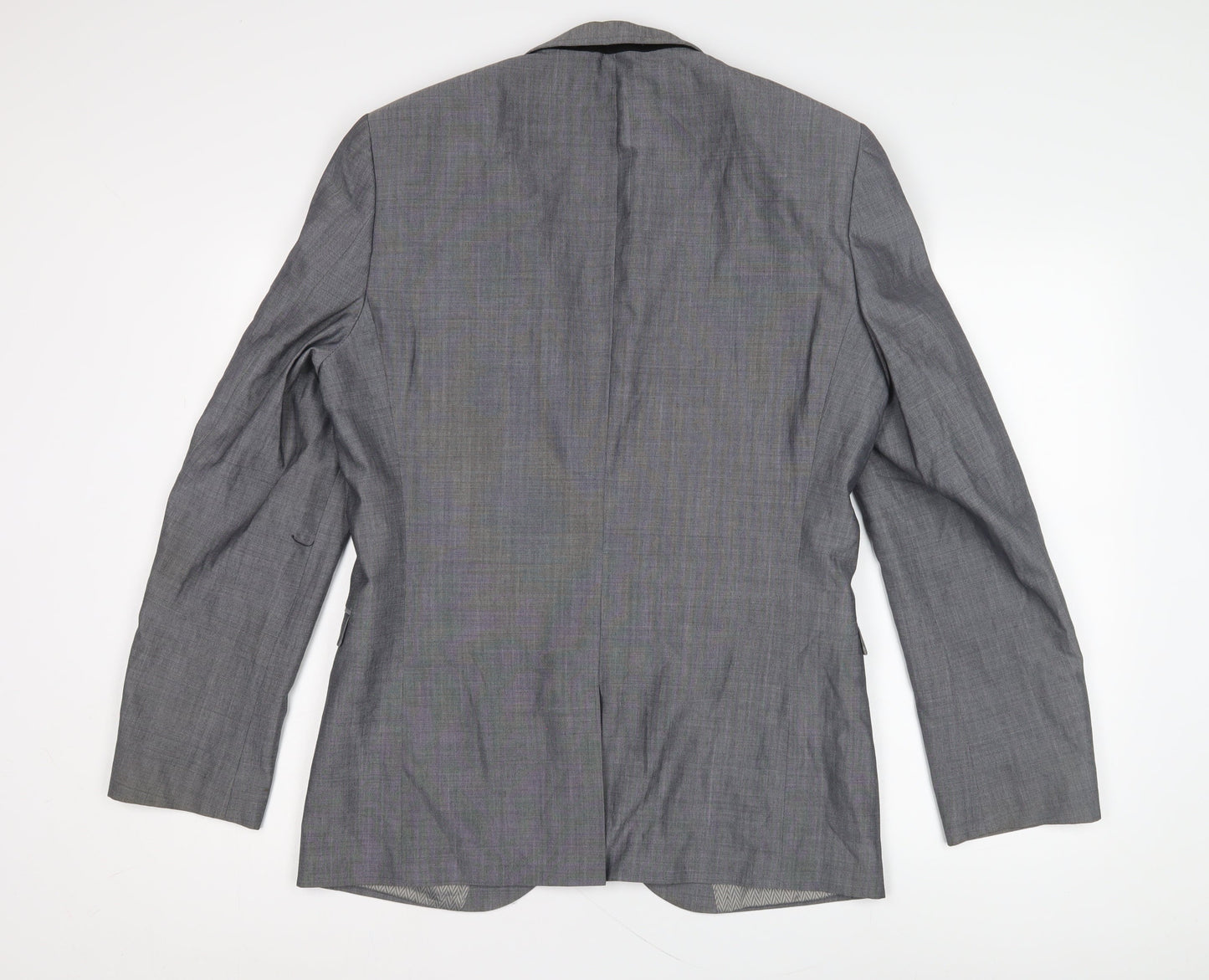 Next Men's Grey Blazer, Size 40R, Wool-Blend, Formal
