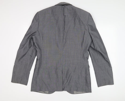 Next Men's Grey Blazer, Size 40R, Wool-Blend, Formal