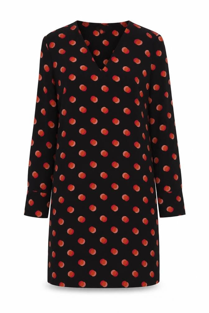 Next Women's Black Polka Dot Long Sleeve Dress Size 14