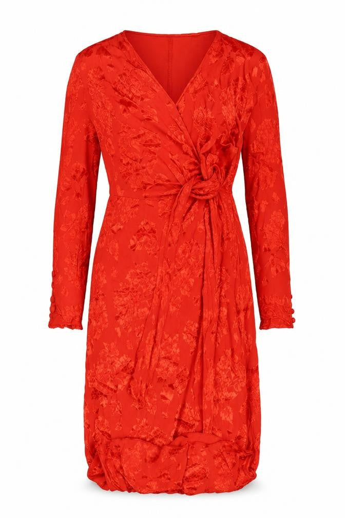Trafaluc Red Floral Bodycon Dress M