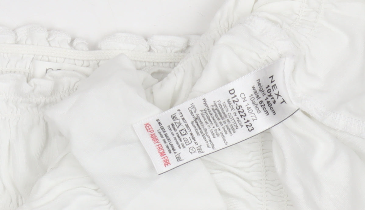 Next Women's White Blouse, Size 10, Puff Sleeves
