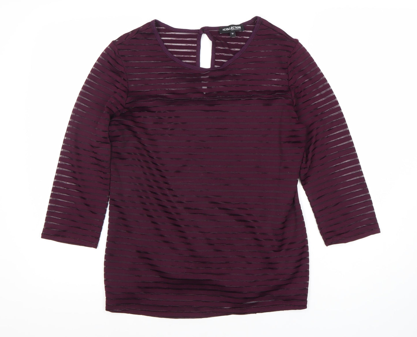 Debenhams Women's Purple 3/4 Sleeve Top Size 14