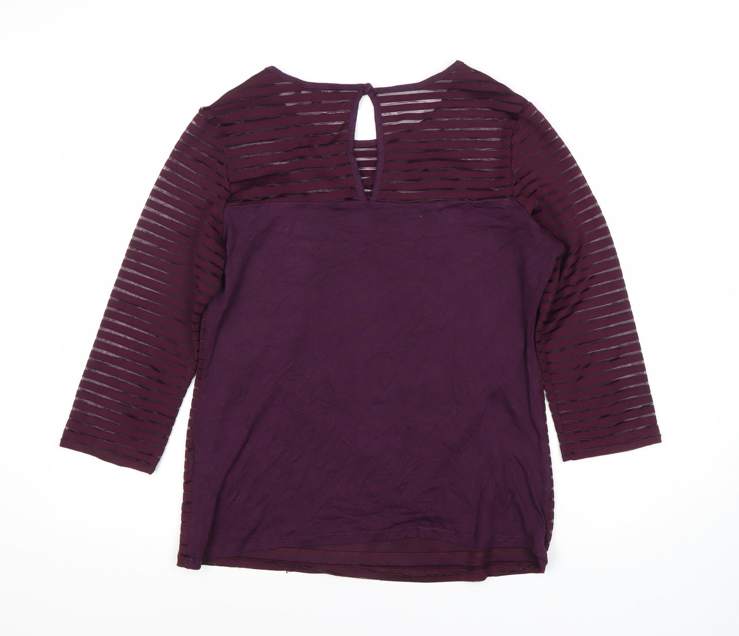 Debenhams Women's Purple 3/4 Sleeve Top Size 14