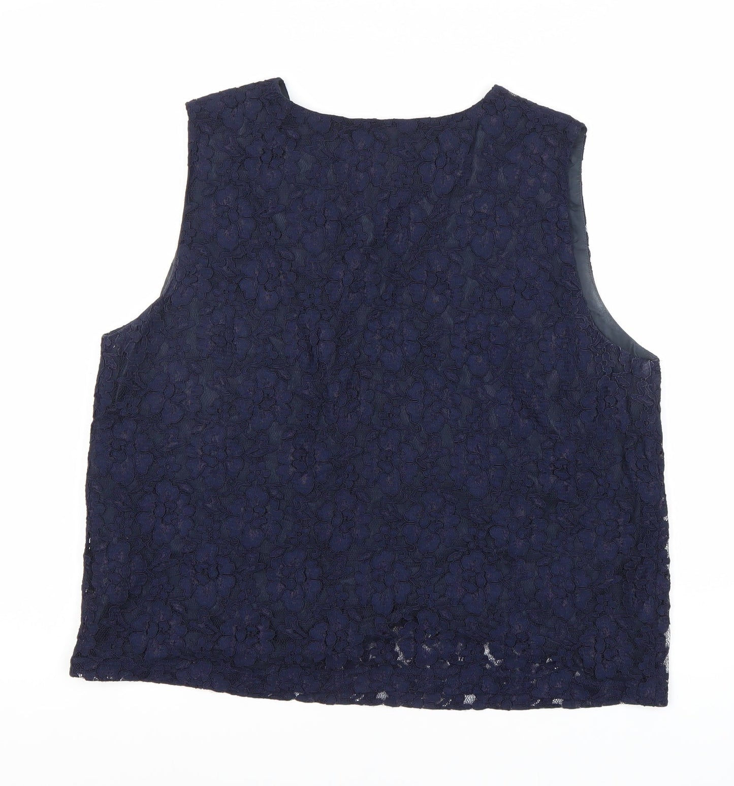 Monsoon Women's Blue Sleeveless Lace Top