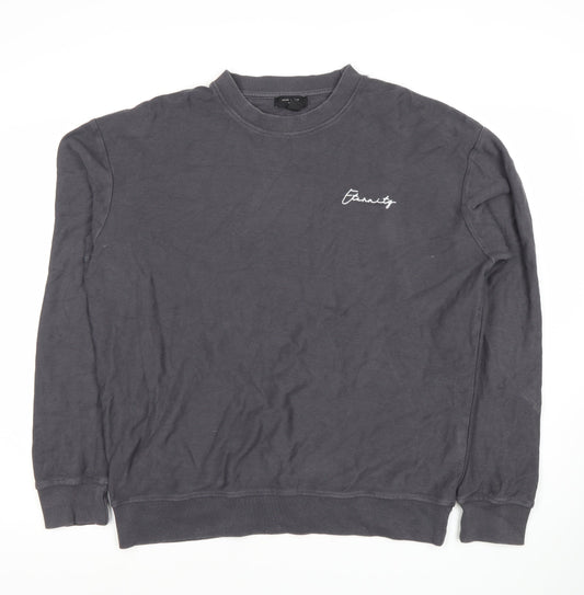New Look Men's Grey Pullover Sweatshirt M Regular Fit