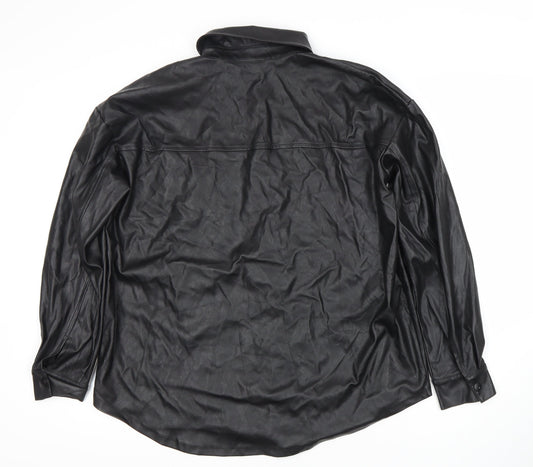 ASOS Women's Black Snap Button Coat Size 8
