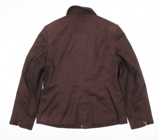 BHS Women's Brown Zip-Up Jacket Size 12