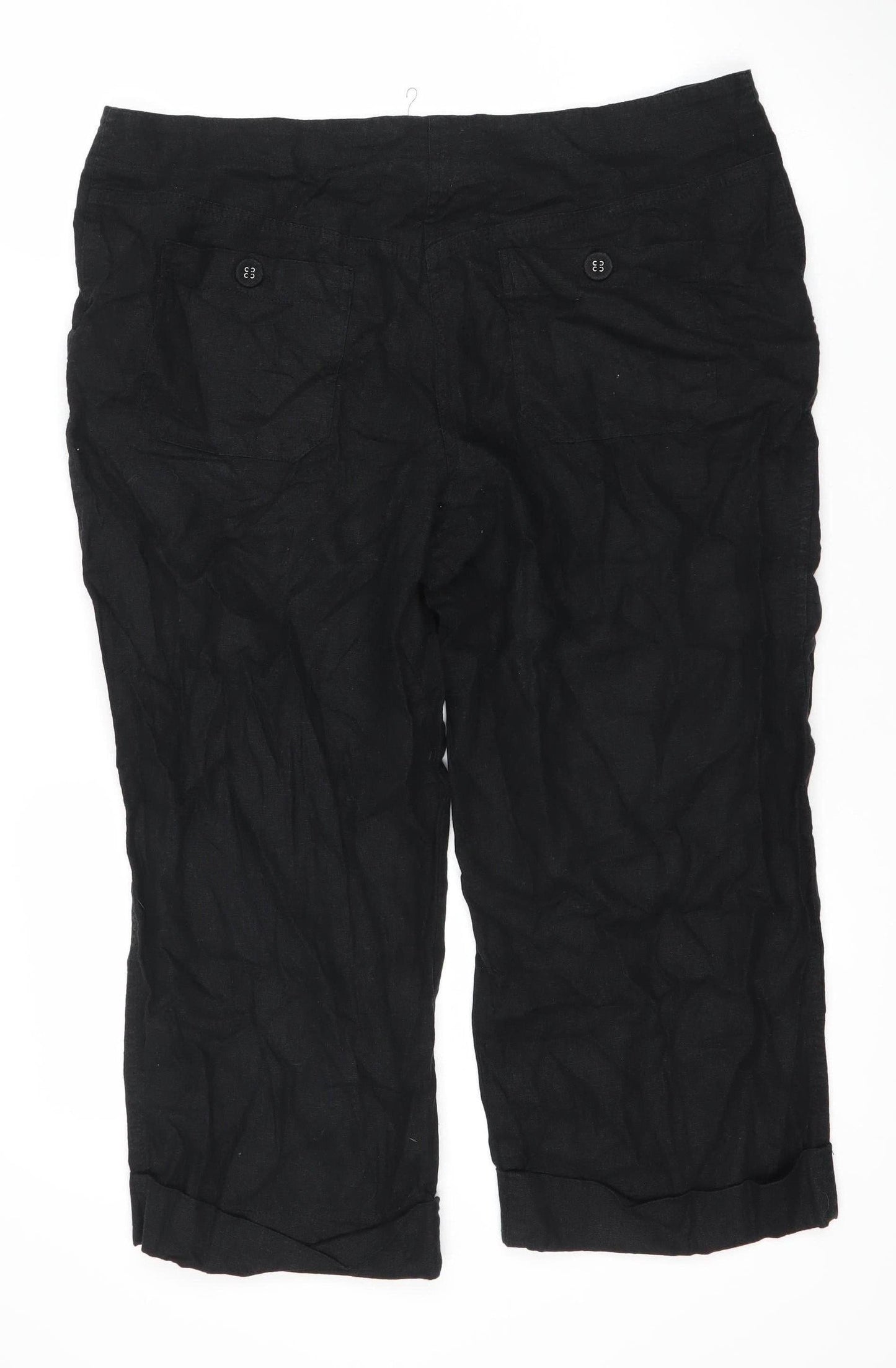 Epilogue Women's Black Linen Trousers Size 16