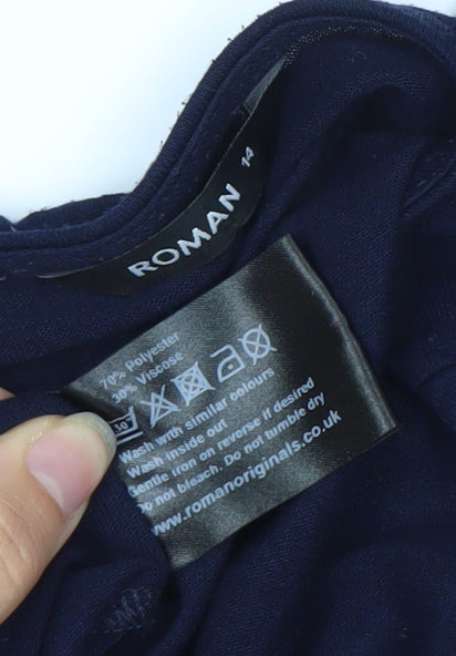Roman Women’s Navy Wrap Jumper, Size 14