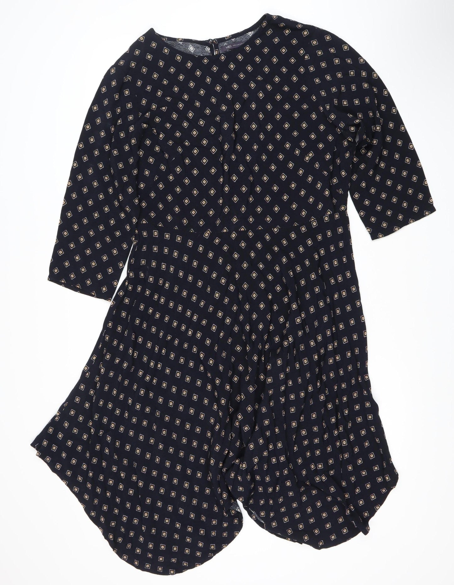 Marks and Spencer Women's Blue Geometric Dress