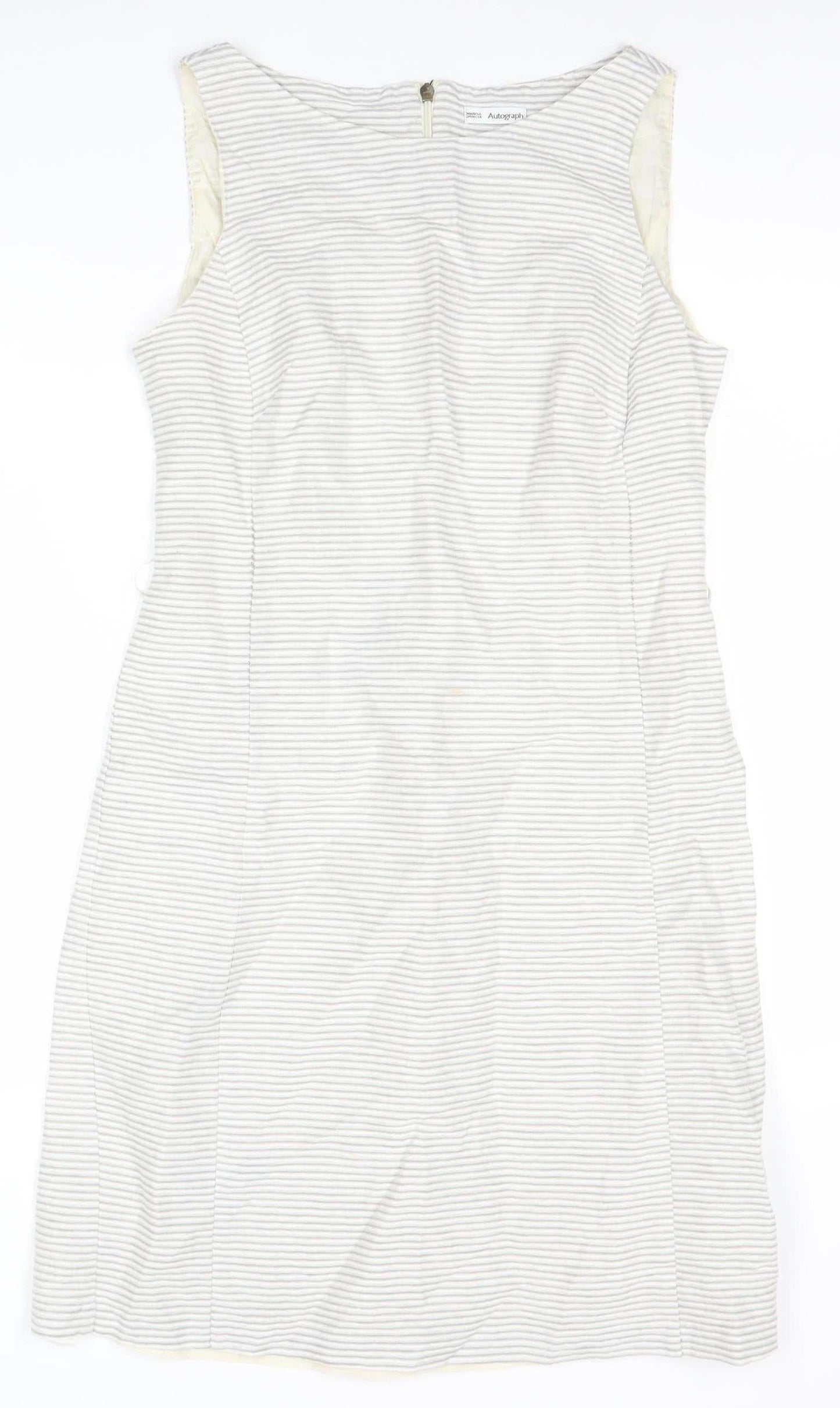 Marks and Spencer Women’s Ivory Striped Dress Size 10
