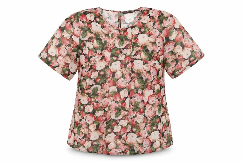 Zara Basic Women's Floral Blouse Size 4 Tunic Style
