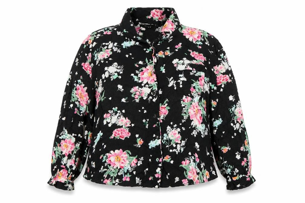 Marks and Spencer Women's Floral Blouse, Size 20, Black