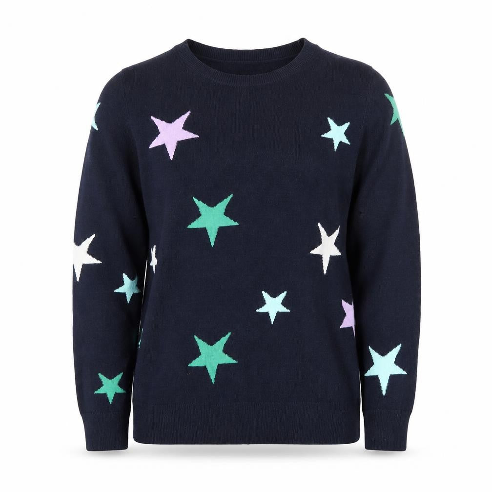 Marks and Spencer Women's Blue Star Knit Pullover - Size 12