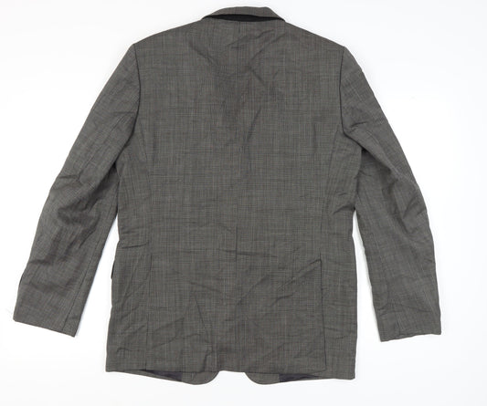 Zara Man Grey Check Blazer, Men's, Size 40, Excellent