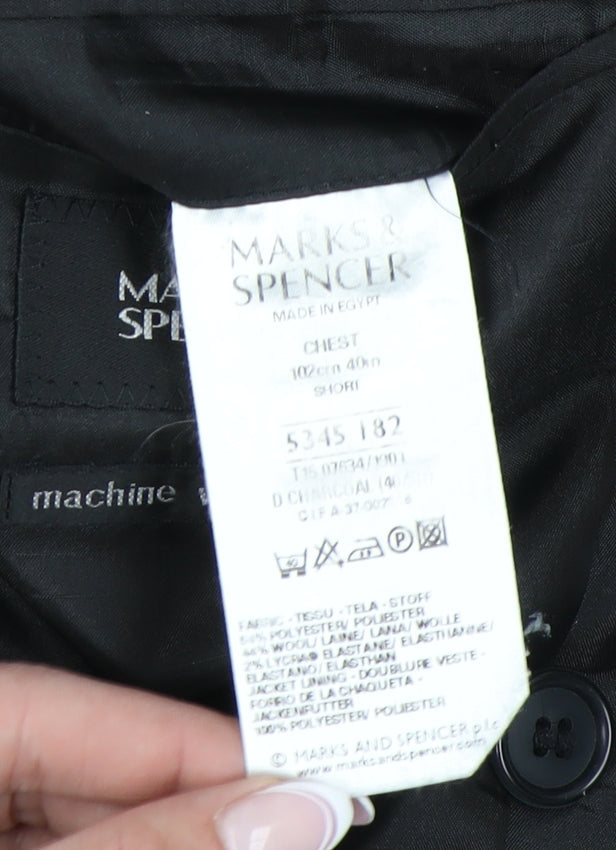 Marks and Spencer Men's Black Blazer 40 Short