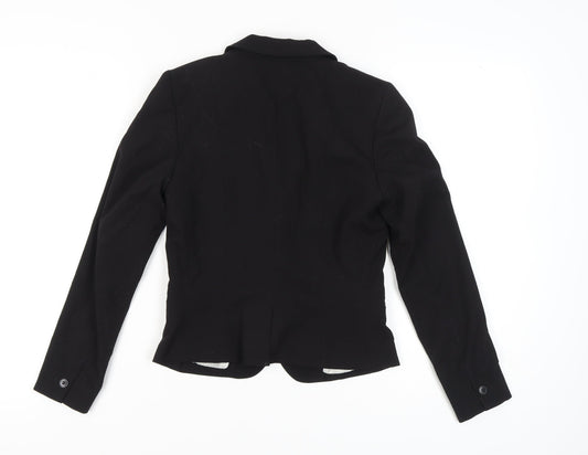 H&M Women's Black Blazer Size 6 Regular Notched