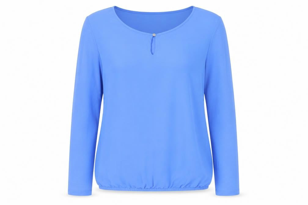 Tom Tailor Women's Blue Long Sleeve Scoop Neck Top