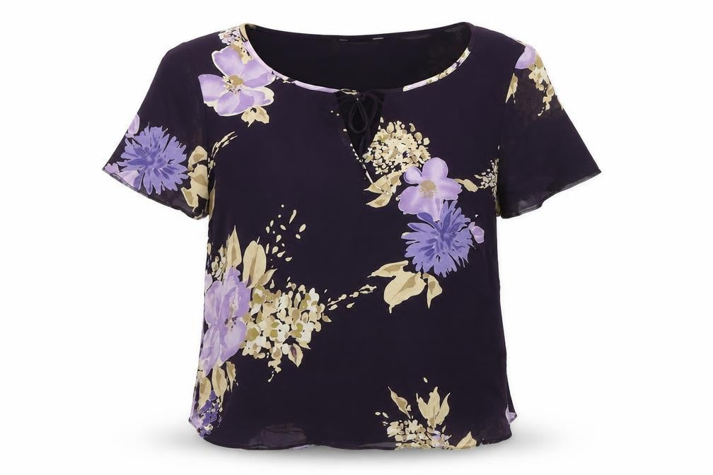 Marks and Spencer Women's Purple Floral Blouse Size 14