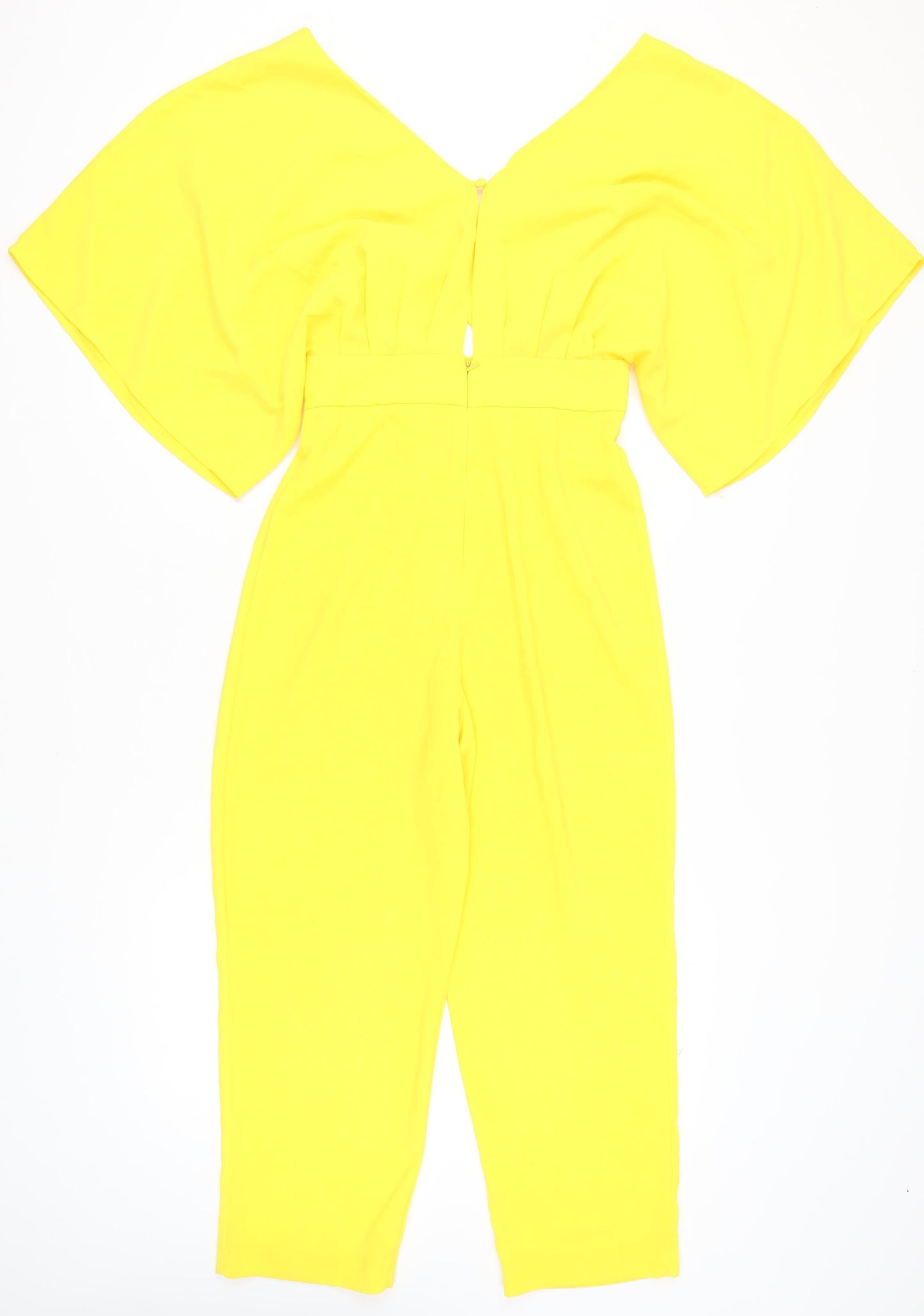 ASOS Women's Yellow Jumpsuit, Size 8, V-Neck Flutter Sleeve