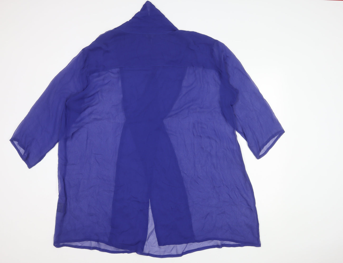 Bitte Kai Rand Women's Blue Silk Chiffon Wrap Top L