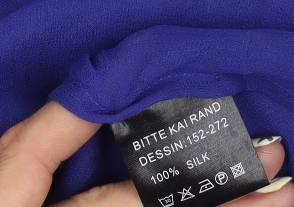 Bitte Kai Rand Women's Blue Silk Chiffon Wrap Top L