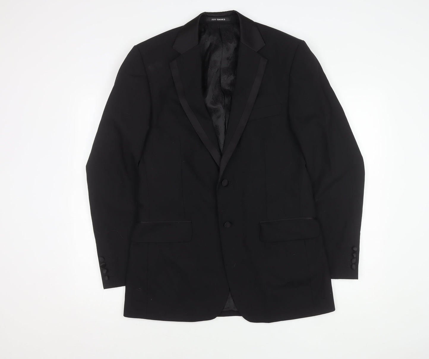 Jeff Banks Black Men's Blazer Tuxedo Size 38L Formal