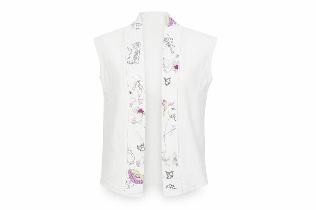 Womens UK Size 10 Whistles White Linen Blouse