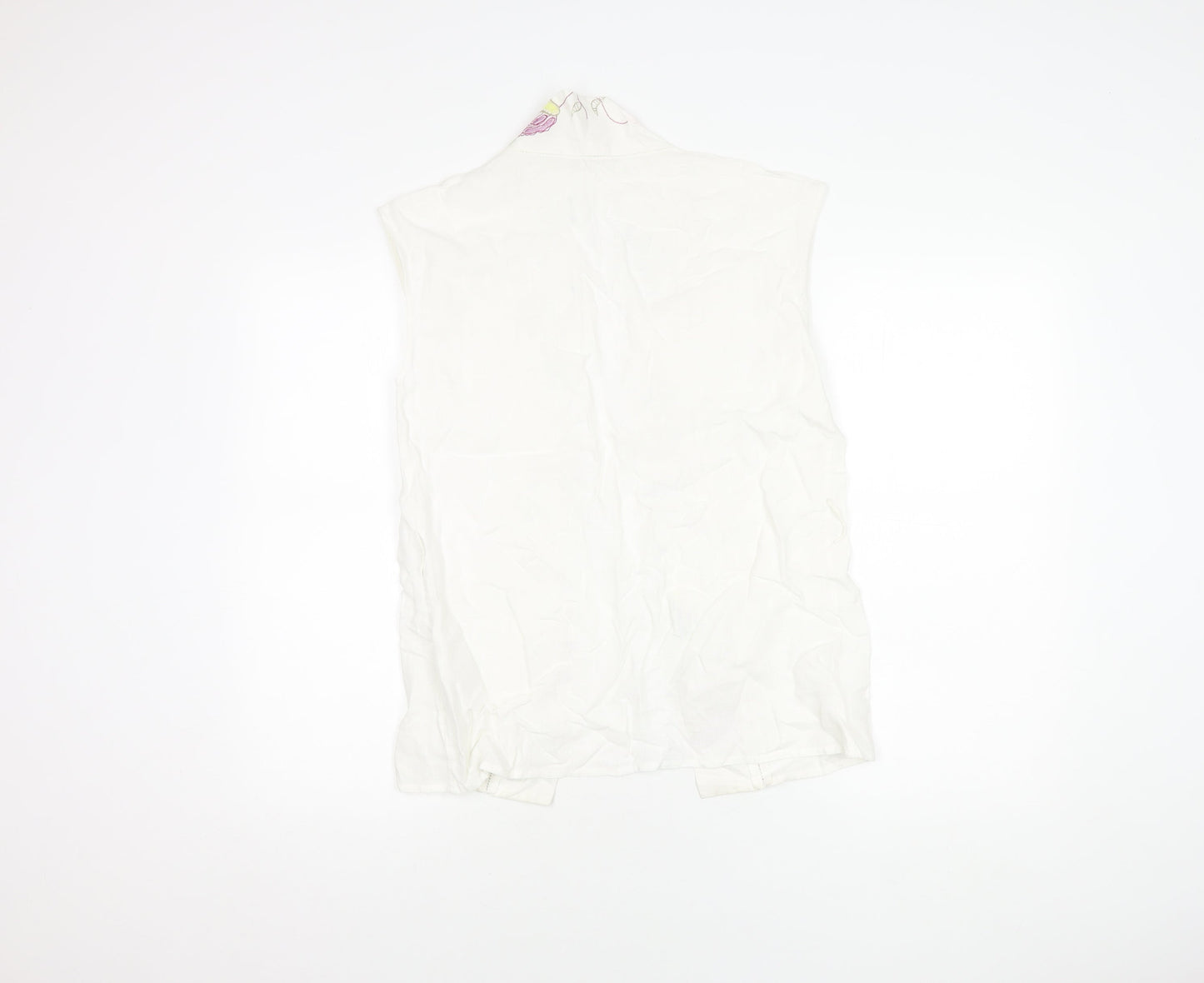 Whistles Women's White Floral Linen Blouse, Size 10