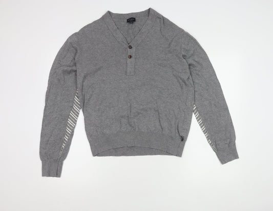Paul Smith Women's Grey Henley Jumper - Size L