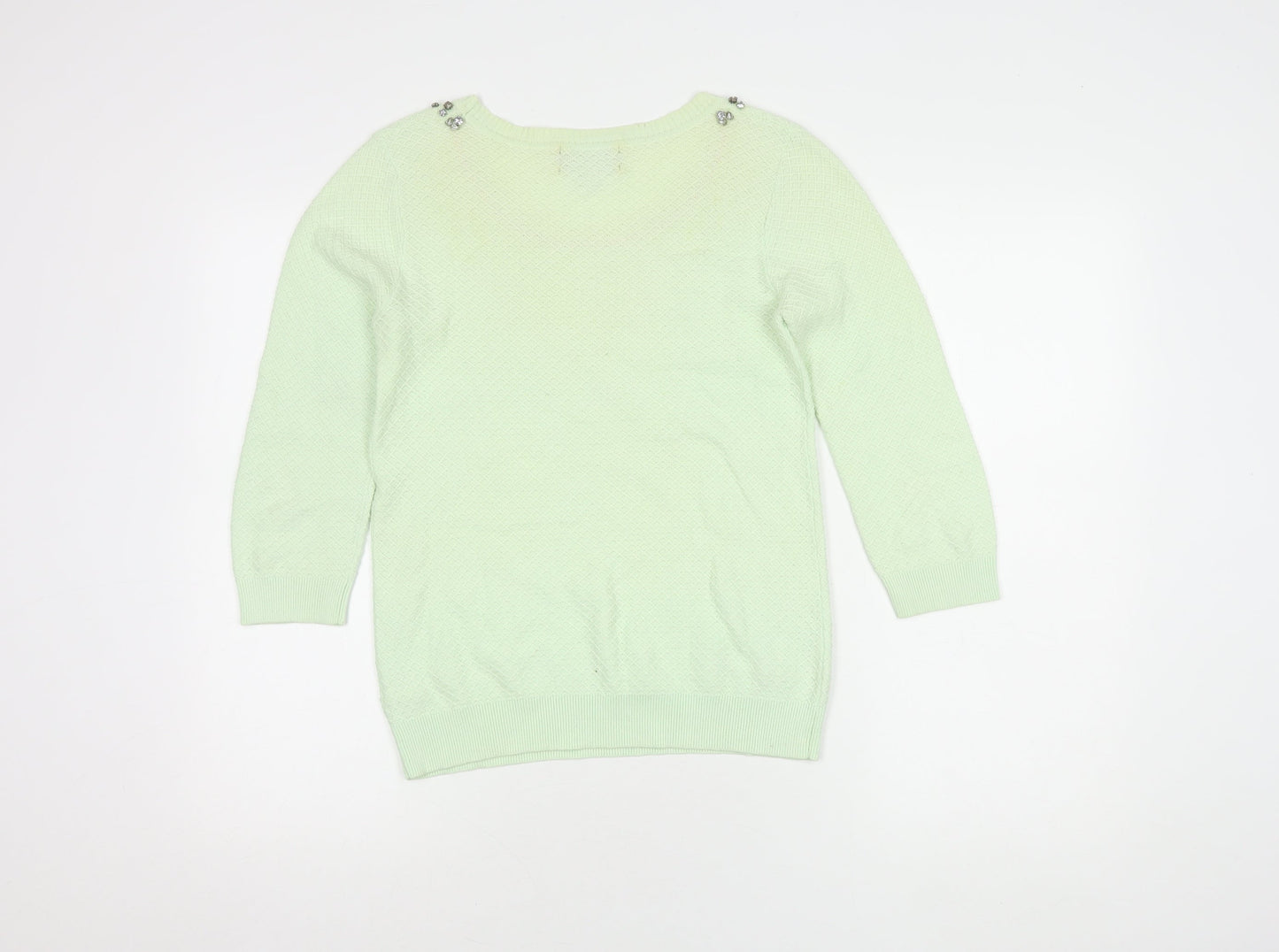 Joules Women's Green Knit Jewel Jumper Size 8