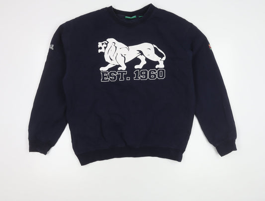 Lonsdale Men's Blue Graphic Print Sweatshirt L