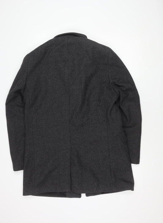 Mario Conti Men’s Grey Coat Size 50 Button Accent