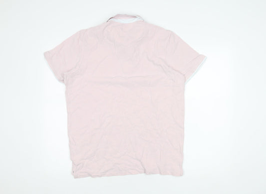 Jack & Jones Men's Pink XL Polo Shirt - Cotton Casual Wear