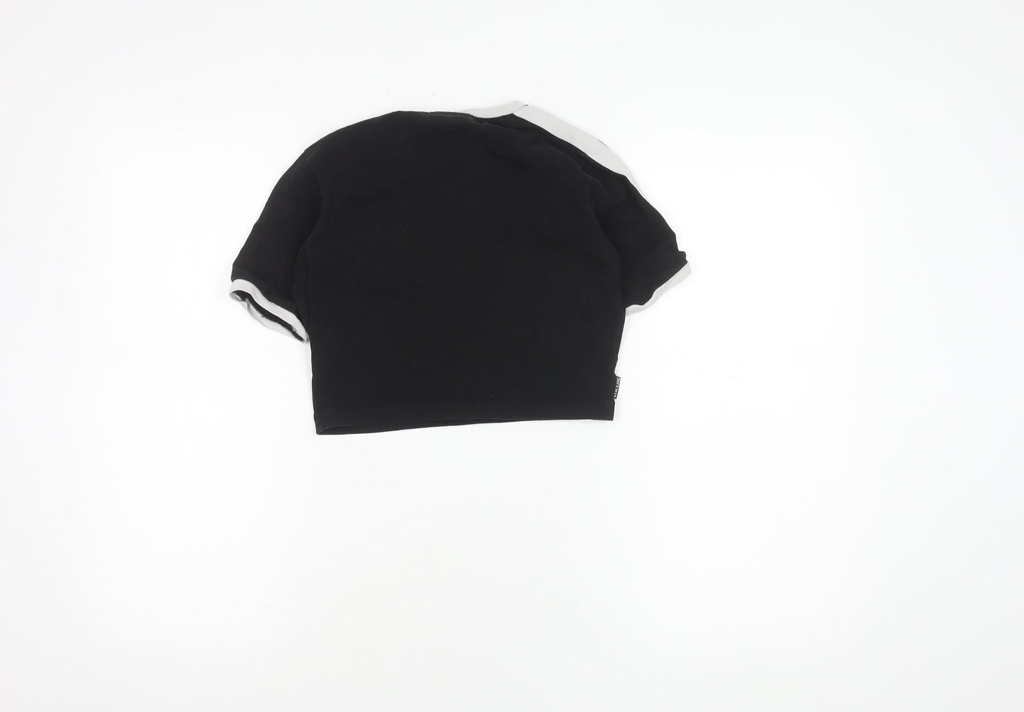 Gym King Women's Black Cropped T-Shirt Size 6