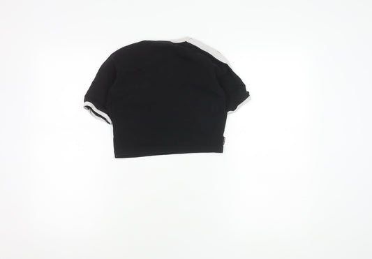 Gym King Women's Black Cropped T-Shirt Size 6