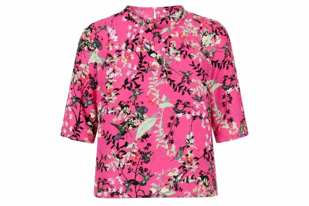 Oasis Women's Multicoloured 3/4 Sleeve Floral Top