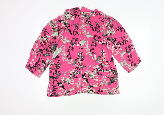 Oasis Women's Multicoloured 3/4 Sleeve Floral Top