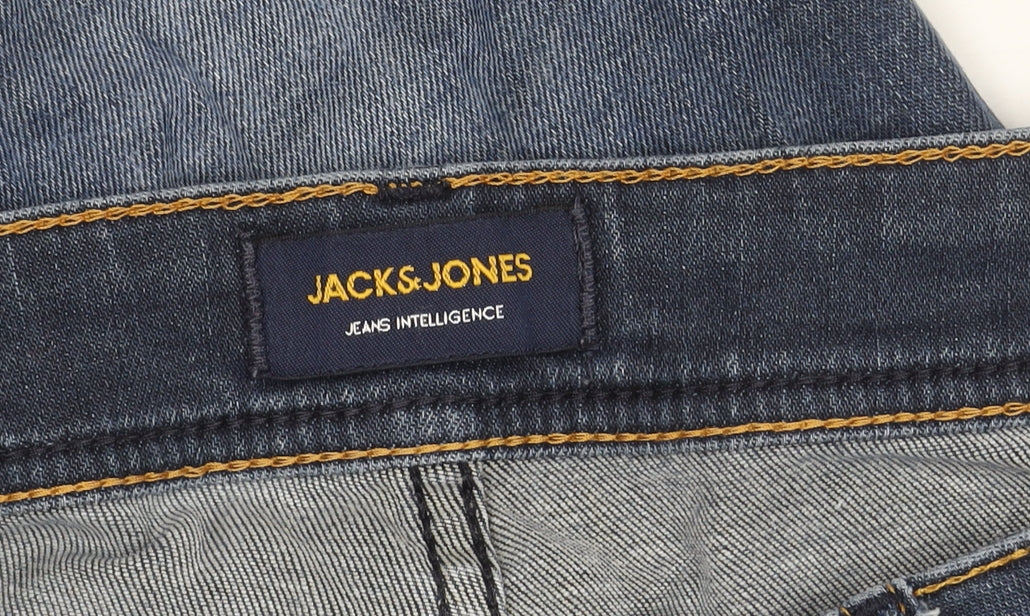 JACK & JONES Men's Blue Straight Jeans 30W 32L