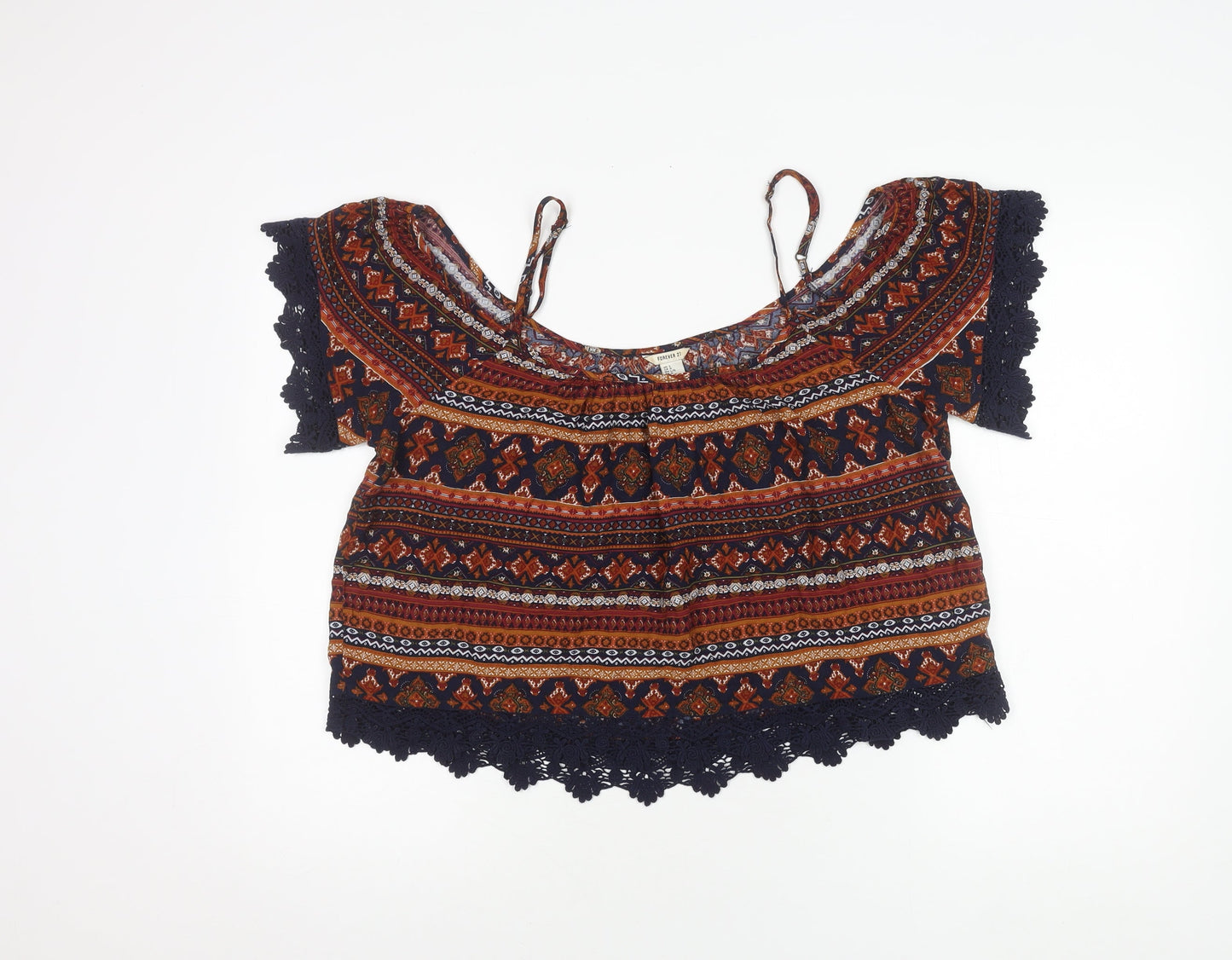 Forever 21 Women's Multicoloured Cropped Blouse L