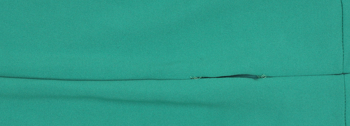walG Women's Green Sheath Dress Size 10 Ruffle Sleeve