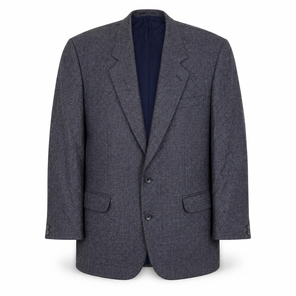 Front view of Wellington Men's Grey Wool Blazer, 42R, Classic Style