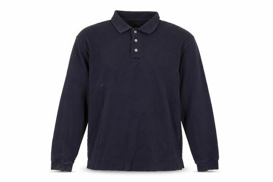 Lands' End Men's XL Long Sleeve Blue Polo