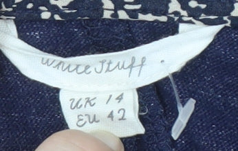 White Stuff Women's Blue Tunic, Size 14, Casual 3/4 Sleeve