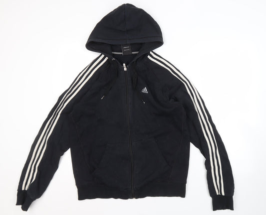 Adidas Unisex Black Full Zip Hoodie Medium