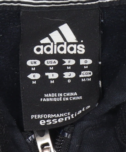 Adidas Unisex Black Full Zip Hoodie Medium