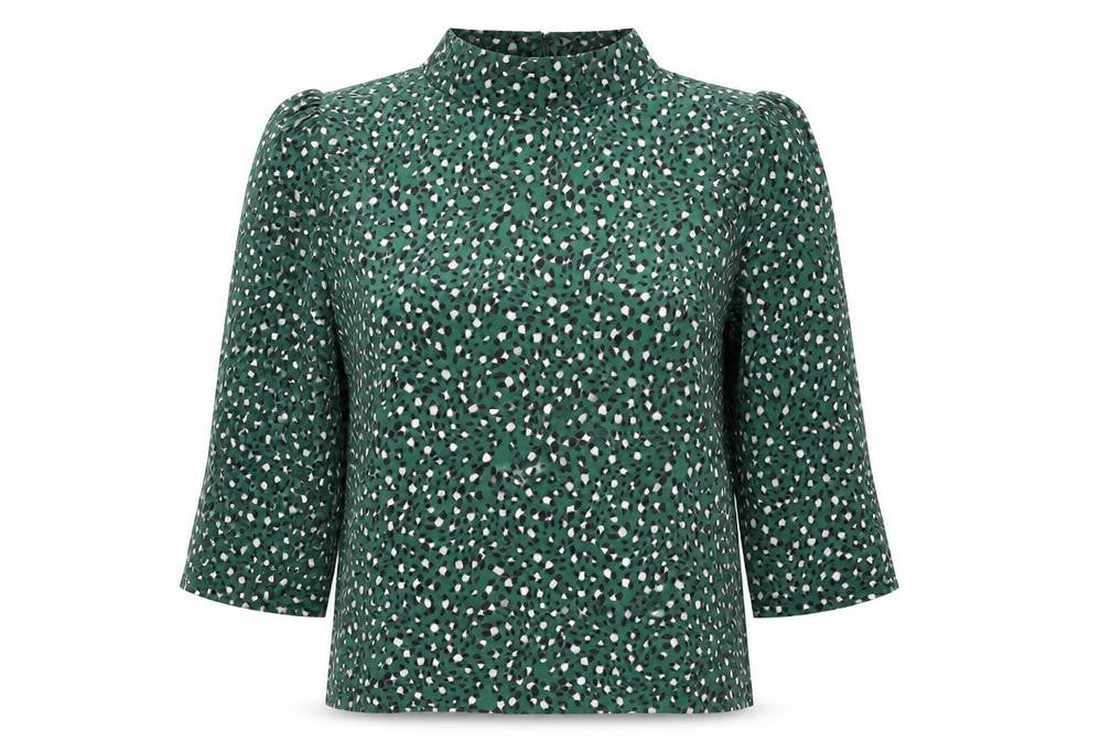 Womens UK Size 12 Whistles Green Lyocell Blend Blouse