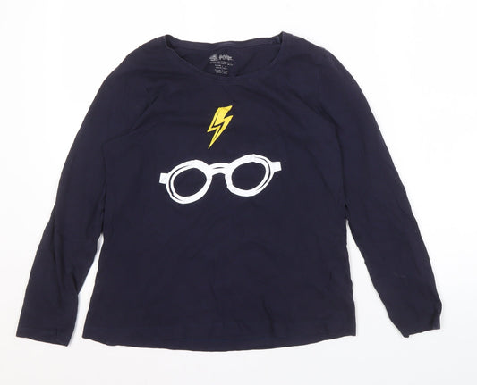 Harry Potter Boys Blue Long Sleeve T-Shirt S Graphic Wizard