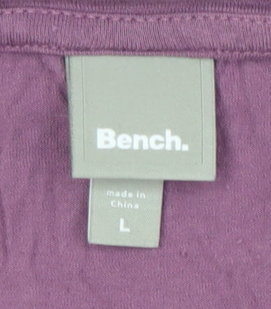 Bench Women's Purple Sequin T-Shirt - Size L